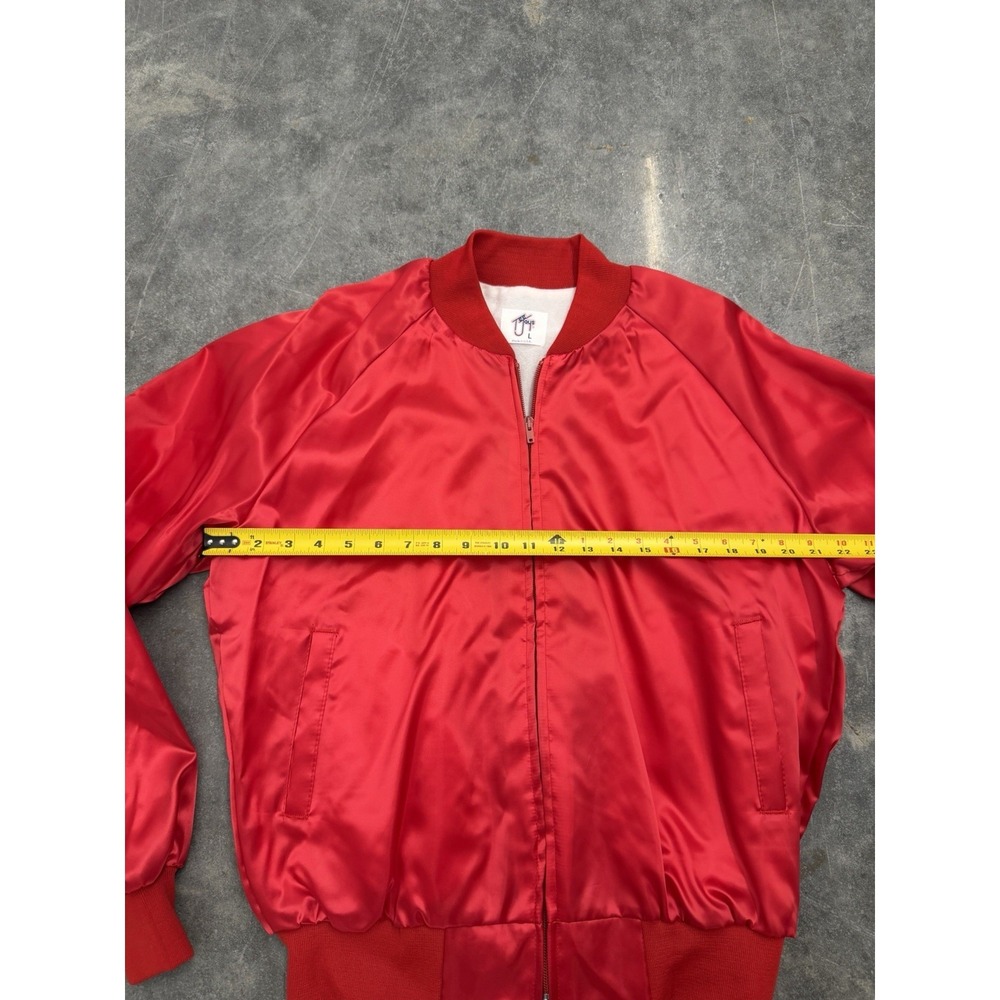 Vintage 1983 Tee Jays Satin Bomber Alabama On Tour Jacket Large Red Band Concert - Picture 5 of 7